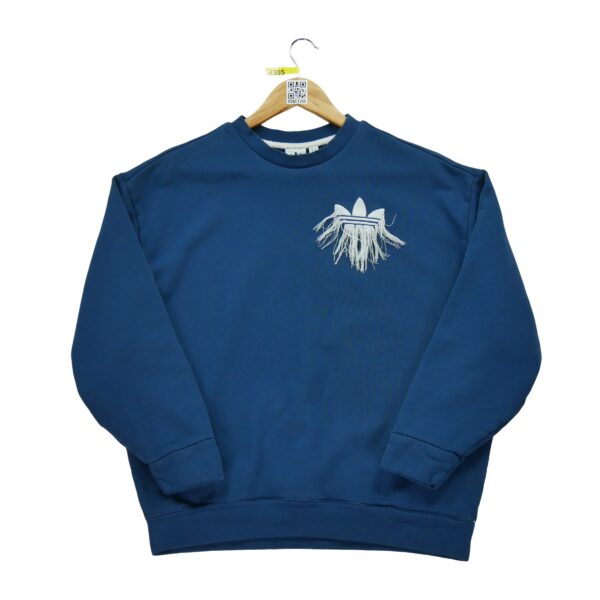 Sweat homme manches longues bleu Adidas Col Rond