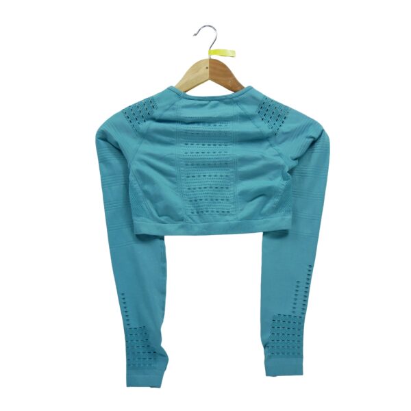 T shirt femme manches longues bleu Gymshark Col Rond