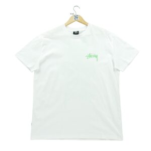 T shirt manches courtes homme blanc Stussy Motif imprime Col Rond