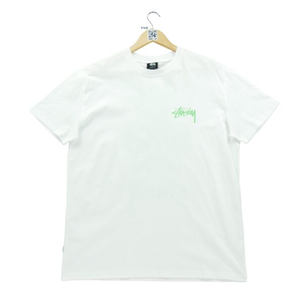 T shirt manches courtes homme blanc Stussy Motif imprime Col Rond