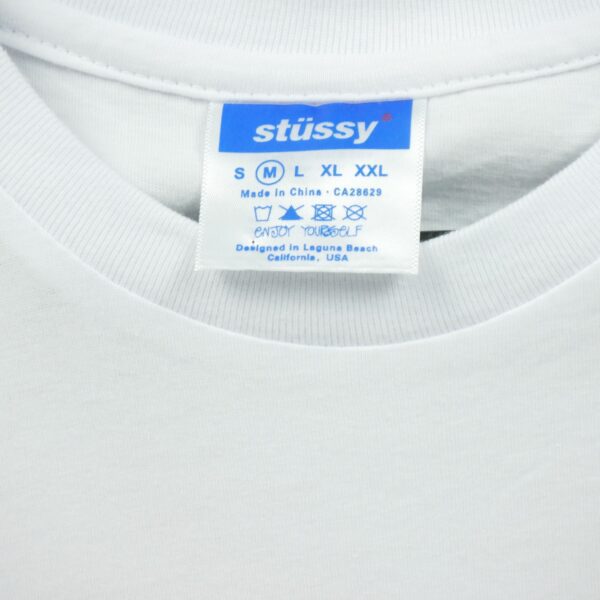 T shirt manches courtes homme blanc Stussy Motif imprime Col Rond
