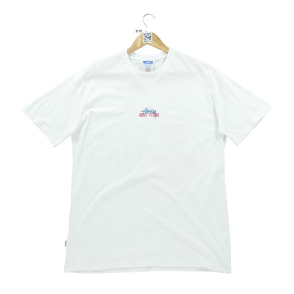 T shirt manches courtes homme blanc Stussy Motif imprime Col Rond