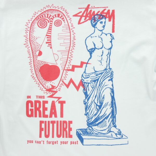 T shirt manches courtes homme blanc Stussy Motif imprime Col Rond