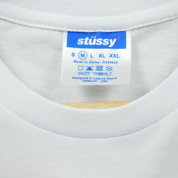 T shirt manches courtes homme blanc Stussy Motif imprime Col Rond