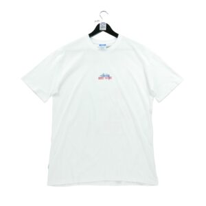 T shirt manches courtes homme blanc Stussy Motif imprime Col Rond