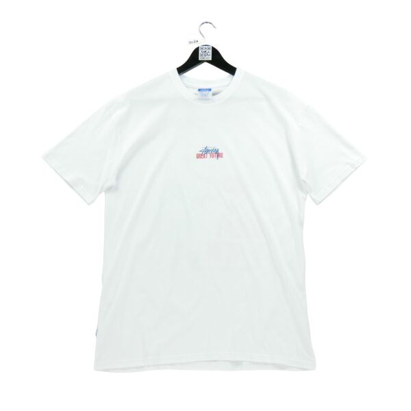 T shirt manches courtes homme blanc Stussy Motif imprime Col Rond