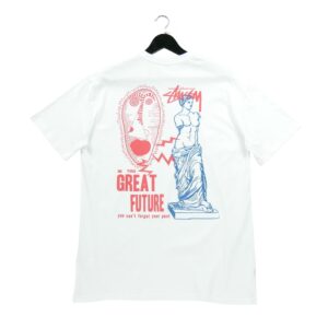 T shirt manches courtes homme blanc Stussy Motif imprime Col Rond