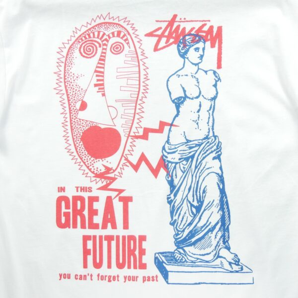 T shirt manches courtes homme blanc Stussy Motif imprime Col Rond