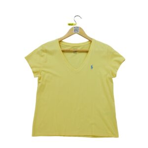T shirt manches courtes homme jaune Polo Ralph Lauren Col V