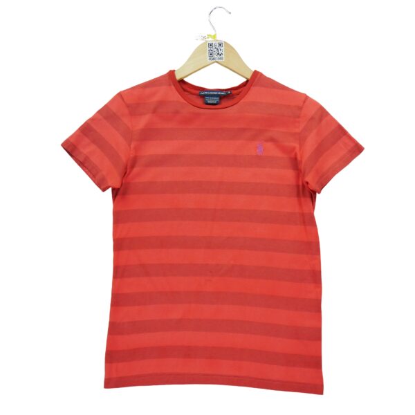 T shirt manches courtes homme rouge Polo Ralph Lauren Motif a rayures Col Rond