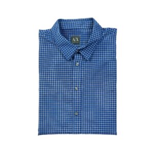 Chemise classiques homme manches longues bleu Armani Exchange Motif a carreaux