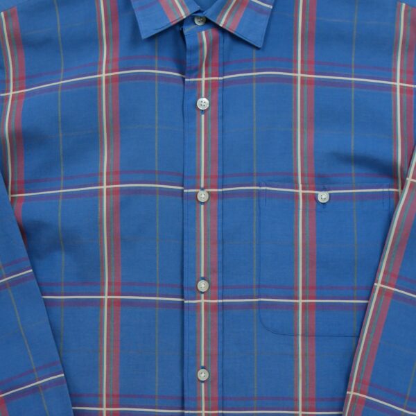 Chemise classiques homme manches longues bleu Dior Motif a carreaux