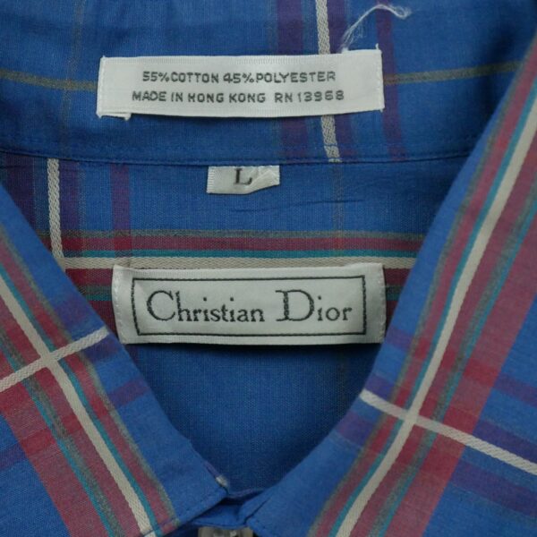 Chemise classiques homme manches longues bleu Dior Motif a carreaux