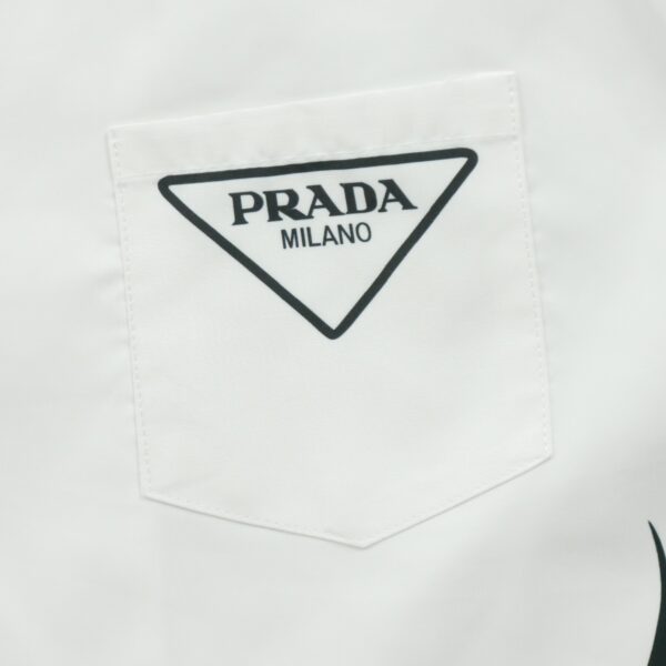 Chemise detente homme manches courtes blanc Prada Motif a motifs