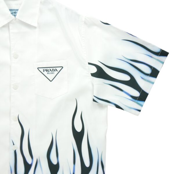 Chemise detente homme manches courtes blanc Prada Motif a motifs