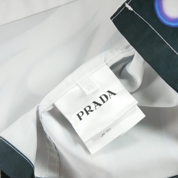 Chemise detente homme manches courtes blanc Prada Motif a motifs