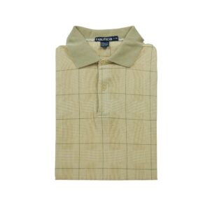 Polo manches courtes homme beige Nautica Motif a carreaux Col Polo