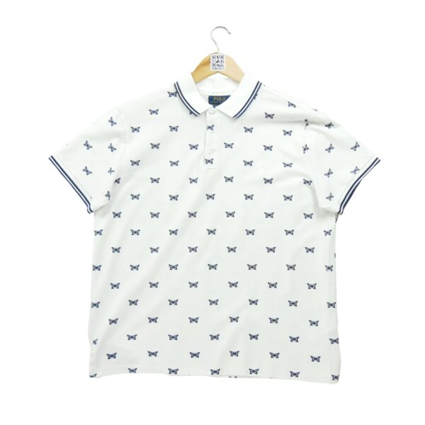 Polo manches courtes homme blanc Polo Ralph Lauren Motif a motifs Col Polo
