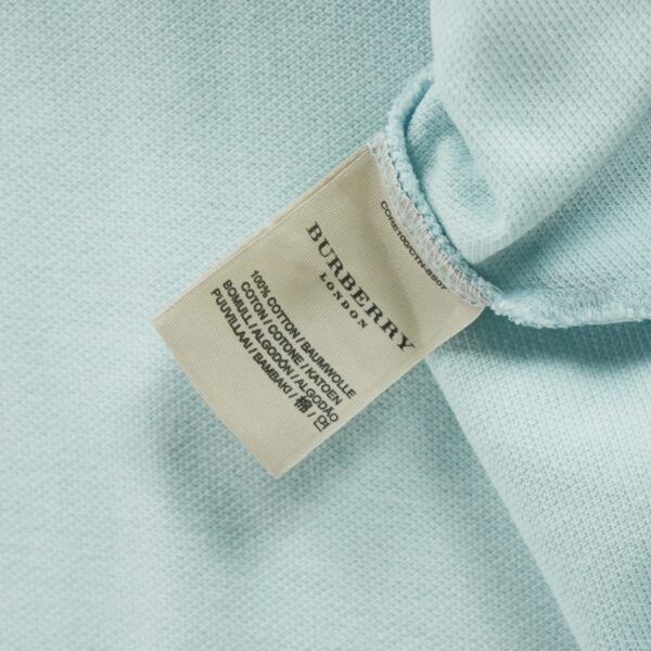 Polo manches courtes homme bleu clair Burberry Col Polo