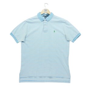 Polo manches courtes homme bleu clair Polo Ralph Lauren Motif a rayures Col Polo