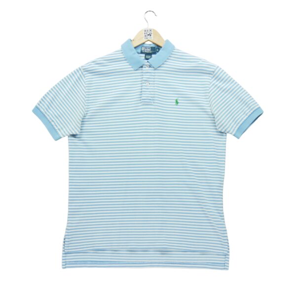 Polo manches courtes homme bleu clair Polo Ralph Lauren Motif a rayures Col Polo