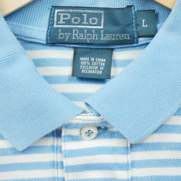 Polo manches courtes homme bleu clair Polo Ralph Lauren Motif a rayures Col Polo