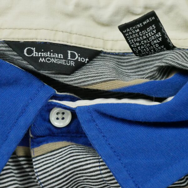 Polo manches courtes homme bleu Dior Motif a rayures Col Polo