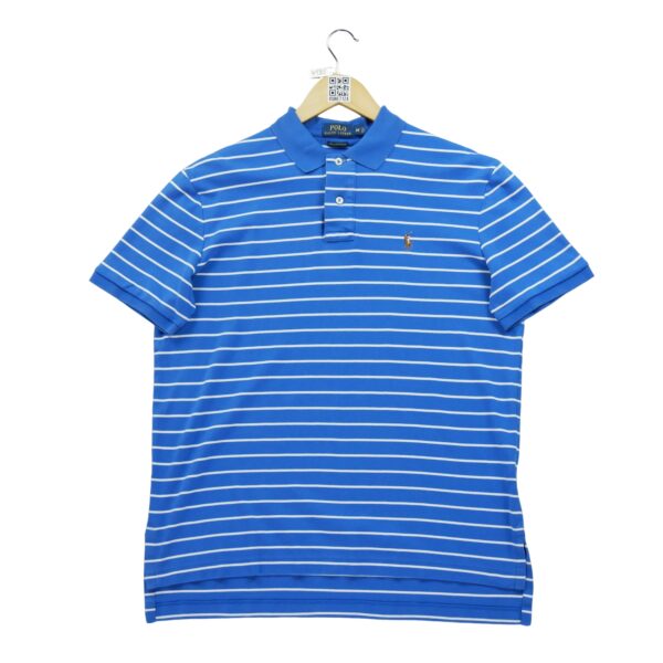 Polo manches courtes homme bleu Polo Ralph Lauren Motif a rayures Col Polo