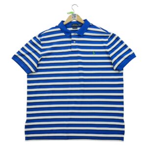 Polo manches courtes homme bleu Polo Ralph Lauren Motif a rayures Col Polo