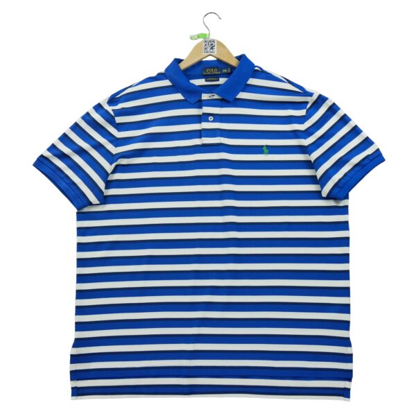 Polo manches courtes homme bleu Polo Ralph Lauren Motif a rayures Col Polo