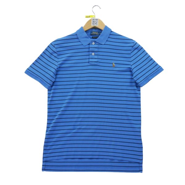 Polo manches courtes homme bleu Polo Ralph Lauren Motif a rayures Col Polo