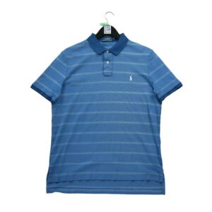 Polo manches courtes homme bleu Polo Ralph Lauren Motif a rayures Col Polo