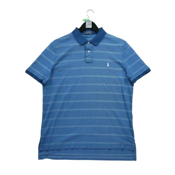 Polo manches courtes homme bleu Polo Ralph Lauren Motif a rayures Col Polo