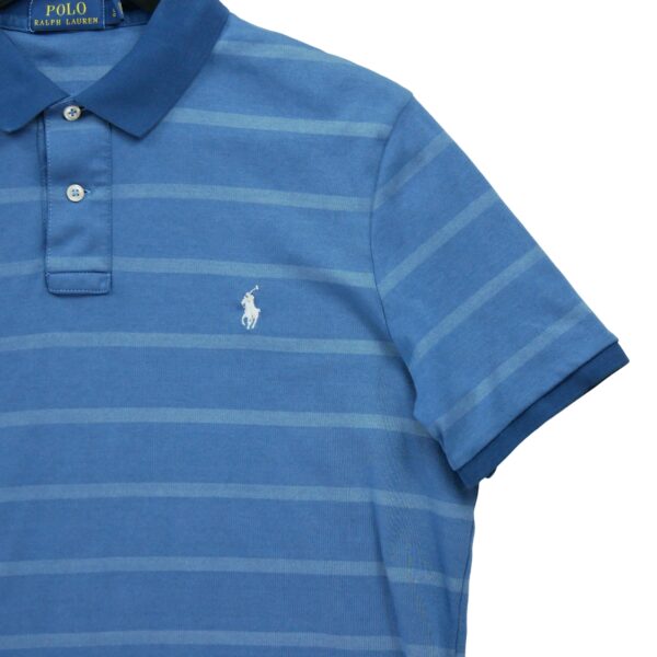 Polo manches courtes homme bleu Polo Ralph Lauren Motif a rayures Col Polo