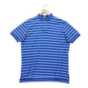 Polo manches courtes homme bleu Polo Ralph Lauren Motif a rayures Col Polo