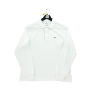 Polo manches longues homme blanc Lacoste Col Polo