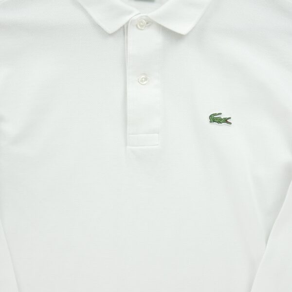 Polo manches longues homme blanc Lacoste Col Polo