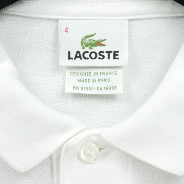 Polo manches longues homme blanc Lacoste Col Polo