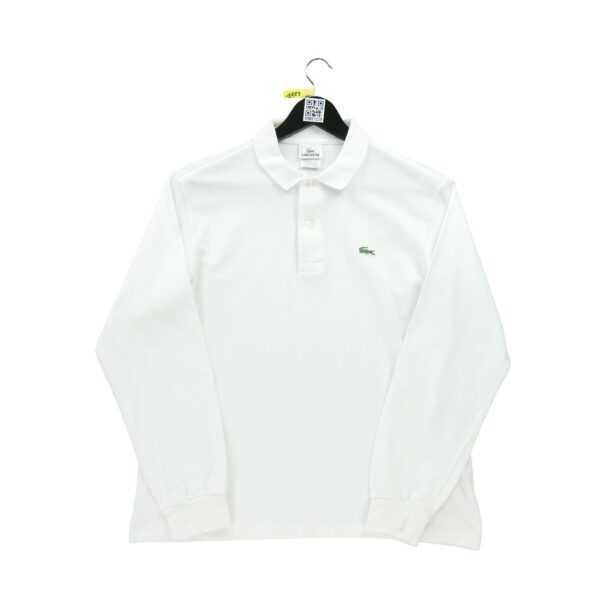 Polo manches longues homme blanc Lacoste Col Polo
