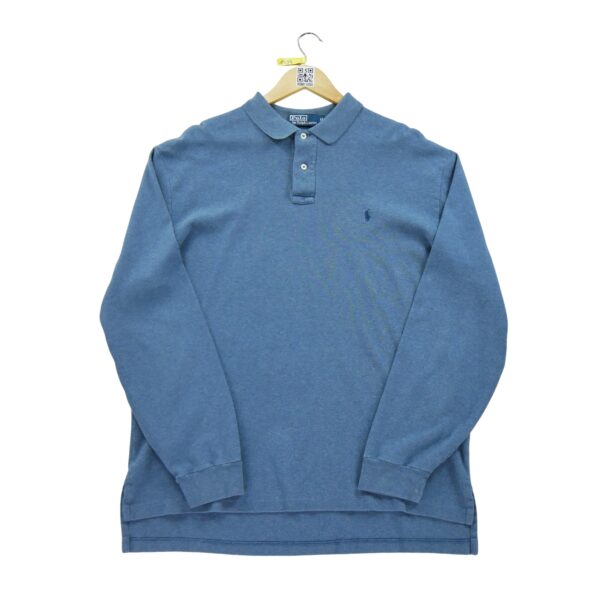 Polo manches longues homme bleu Polo Ralph Lauren Col Polo