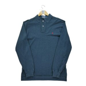 Polo manches longues homme bleu Polo Ralph Lauren Col Polo