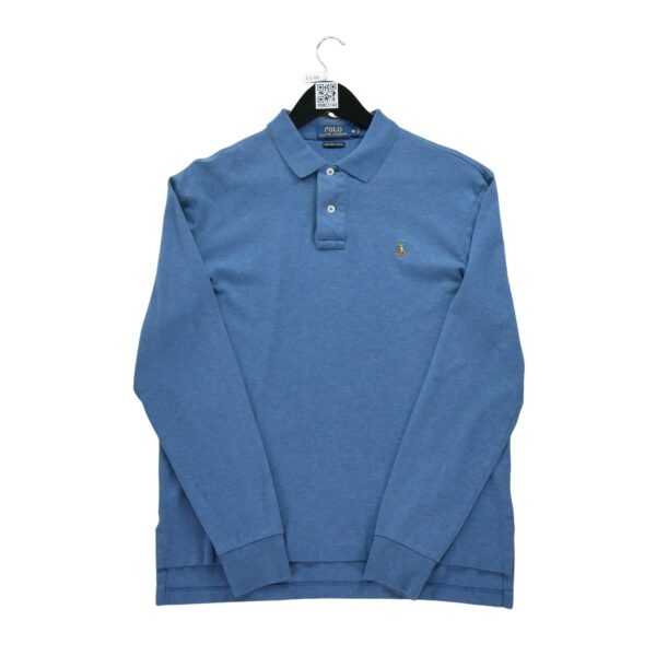 Polo manches longues homme bleu Polo Ralph Lauren Col Polo