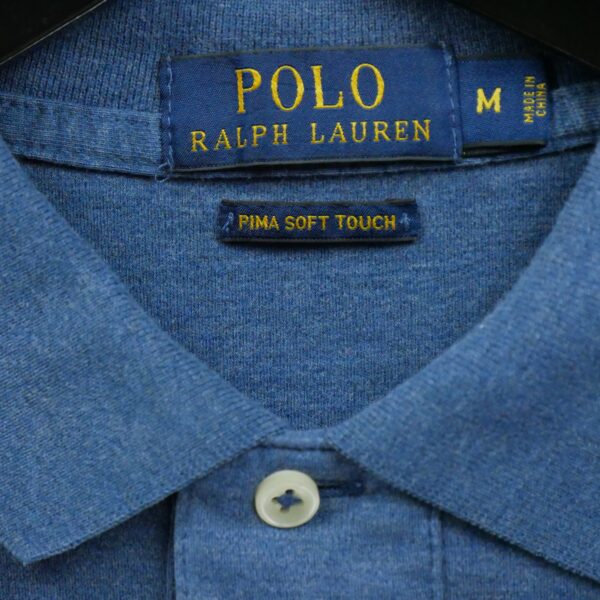 Polo manches longues homme bleu Polo Ralph Lauren Col Polo