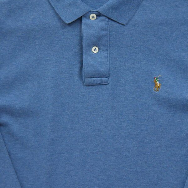 Polo manches longues homme bleu Polo Ralph Lauren Col Polo