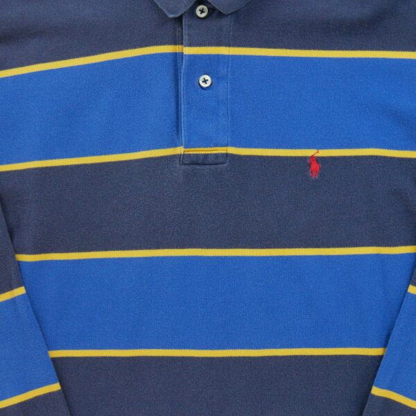 Polo manches longues homme bleu Polo Ralph Lauren Motif a rayures Col Polo