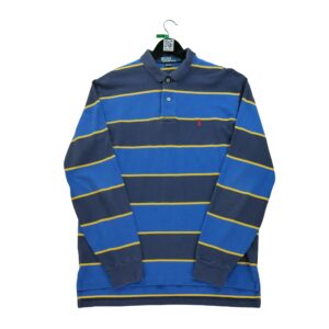 Polo manches longues homme bleu Polo Ralph Lauren Motif a rayures Col Polo