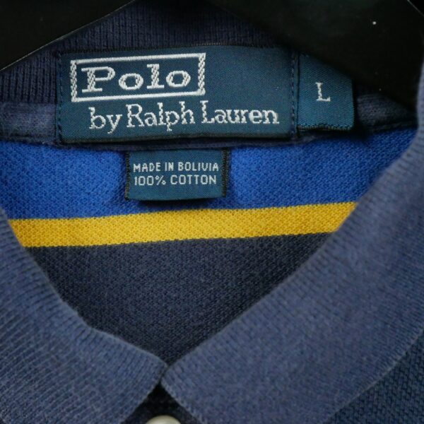 Polo manches longues homme bleu Polo Ralph Lauren Motif a rayures Col Polo