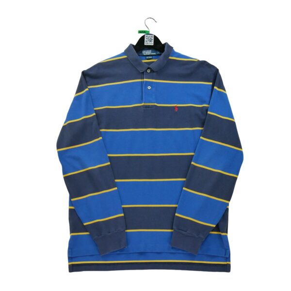 Polo manches longues homme bleu Polo Ralph Lauren Motif a rayures Col Polo