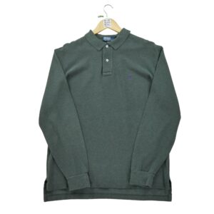 Polo manches longues homme gris Polo Ralph Lauren Col Polo