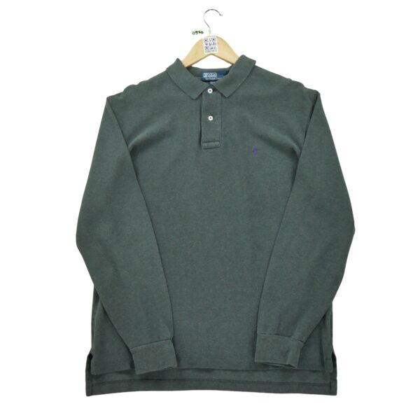 Polo manches longues homme gris Polo Ralph Lauren Col Polo